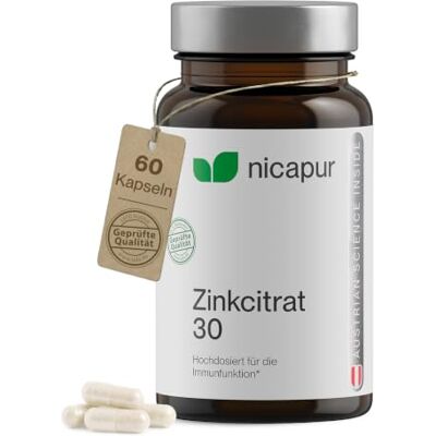 NICApur Zinkcitrat 30 Immunschutz-Element Kapseln, 60 St. Kapseln NICApur Zinkcitrat 30 Immunschutz-Element Kapseln, 60 St. Kapseln