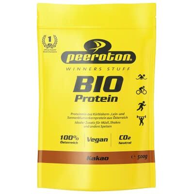 Peeroton BIO Protein Kakao Veganes Proteinpulver aus gerösteten Kürbiskernen, rohen Sonnenblumenkern-, Hanf- und Lein Protein Pulver sowie Kakao Pulver entölt Fördert den Muskelaufbau 500 g Peeroton BIO Protein Kakao Veganes Proteinpulver aus gerösteten Kürbiskernen, rohen Sonnenblumenkern-, Hanf- und Lein Protein Pulver sowie Kakao Pulver entölt Fördert den Muskelaufbau 500 g