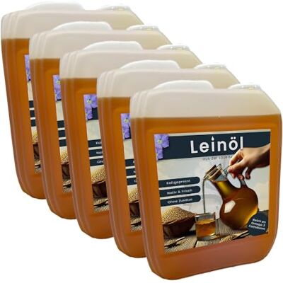 Hoyo Technology GmbH 25 Liter Leinöl Leinsamenöl frisch nativ kaltgepresst Leinöl für gesunde Energie 5 X 5 Liter Hoyo Technology GmbH 25 Liter Leinöl Leinsamenöl frisch nativ kaltgepresst Leinöl für gesunde Energie 5 X 5 Liter
