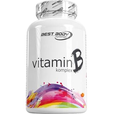 Best Body Nutrition Vitamin B Komplex – 100 Kapseln – Nahrungsergänzung mit Vitamin B1, B2, B3, B5, B6, B7, B9 & B12 – trägt zu Energiestoffwechsel, Nervenfunktion & Zellschutz bei – 70,25 g Dose Best Body Nutrition Vitamin B Komplex – 100 Kapseln – Nahrungsergänzung mit Vitamin B1, B2, B3, B5, B6, B7, B9 & B12 – trägt zu Energiestoffwechsel, Nervenfunktion & Zellschutz bei – 70,25 g Dose