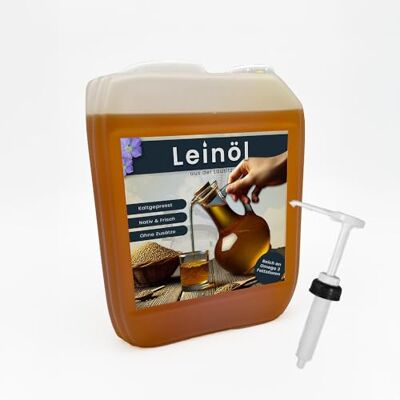 Hoyo Technology GmbH 10 Liter Leinöl Leinsamenöl frisch nativ kaltgepresstes Leinöl für gesunde Energie incl. Dosierpumpe Hoyo Technology GmbH 10 Liter Leinöl Leinsamenöl frisch nativ kaltgepresstes Leinöl für gesunde Energie incl. Dosierpumpe