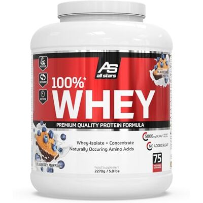 All Stars 100% Whey Protein Pulver 2270g Blueberry Muffin All Stars 100% Whey Protein Pulver 2270g Blueberry Muffin