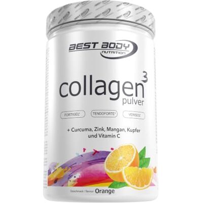 Best Body Nutrition Kollagenpulver 450 g Orange, Kollagenhydrolysat Mit Fortigel®, Tendoforte® und Verisol®, plus Hyaluronsäure, Zink, Kupfer, Mangan; mit Wasser als Drink für die Routine Best Body Nutrition Kollagenpulver 450 g Orange, Kollagenhydrolysat Mit Fortigel®, Tendoforte® und Verisol®, plus Hyaluronsäure, Zink, Kupfer, Mangan; mit Wasser als Drink für die Routine
