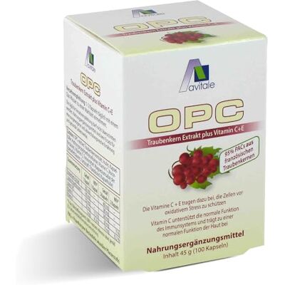 Avitale - OPC hroznové ukotky Vegi kapsle vysoké dávky - Traubenkernextrakt - Vegan - Dietary supplement Avitale - OPC hroznové ukotky Vegi kapsle vysoké dávky - Traubenkernextrakt - Vegan - Dietary supplement