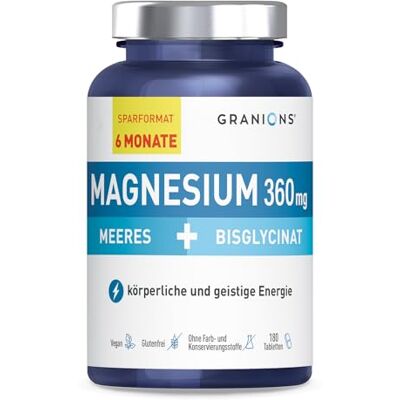 Granions Magnesium Bisglycinat Magnesium Komplex, B6, 180 Tabletten, 6 Monate Magnesium Hochdosiert für Nerven, Muskeln & Energiestoffwechsel – Vitamin komplex – Granions Magnesium Bisglycinat Magnesium Komplex, B6, 180 Tabletten, 6 Monate Magnesium Hochdosiert für Nerven, Muskeln & Energiestoffwechsel – Vitamin komplex –