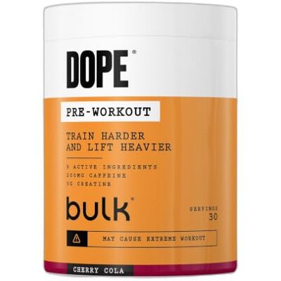 BULK POWDERS Bulk Dope Pre-Workout Powder Cherry Cola 3g Creatine per Serving 200mg Caffeine Citrulline Malate & Arginine AKG Beta-Alanine Energy, Focus & Performance 510g Supplement BULK POWDERS Bulk Dope Pre-Workout Powder Cherry Cola 3g Creatine per Serving 200mg Caffeine Citrulline Malate & Arginine AKG Beta-Alanine Energy, Focus & Performance 510g Supplement