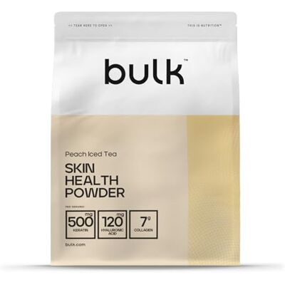 Bulk Hautpflege Pulver, Pfirsich Eistee Geschmack, 300 g, 30 Portionen, Kollagen, Keratin, Hyaluronsäure, Vitamine A, C & D, Biotin, Zink, Selen, Schönheitsergänzung für Haut, Haare & Nägel Bulk Hautpflege Pulver, Pfirsich Eistee Geschmack, 300 g, 30 Portionen, Kollagen, Keratin, Hyaluronsäure, Vitamine A, C & D, Biotin, Zink, Selen, Schönheitsergänzung für Haut, Haare & Nägel