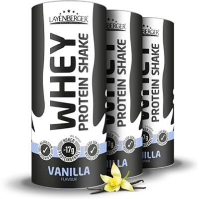 Layenberger WHEY Protein Shake Vanille (3x300 g) Molkeneiweißkonzentrat für Muskelaufbau, 74 % Eiweiß, 22,7 % BCAA, insgesamt 900 g Layenberger WHEY Protein Shake Vanille (3x300 g) Molkeneiweißkonzentrat für Muskelaufbau, 74 % Eiweiß, 22,7 % BCAA, insgesamt 900 g