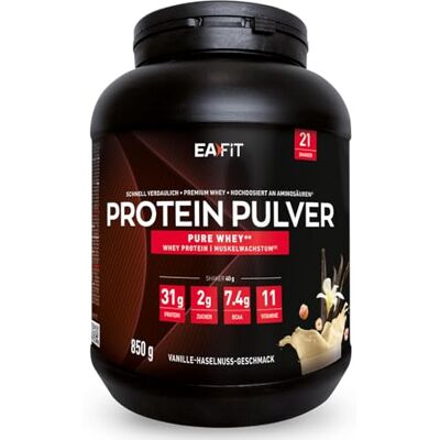 Eafit Protein Pulver Vanille Haselnuss 850g Whey Protein Isolat Muskelaufbau Premium Hochdosiert Eiweiss protein pulver Protein Pulver mit Shaker Empfehlung für Shaker Protein & Fitness Eafit Protein Pulver Vanille Haselnuss 850g Whey Protein Isolat Muskelaufbau Premium Hochdosiert Eiweiss protein pulver Protein Pulver mit Shaker Empfehlung für Shaker Protein & Fitness