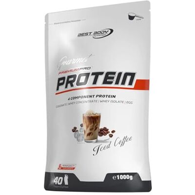 Best Body Nutrition Gourmet Premium Pro Protein Iced Coffee 1000g, 4 Komponenten Eiweißpulver mit Caseinat, Whey, Isolat, Eiprotein – Mehrkomponenten Protein, cremiger Shake 4 Eiweißquellen aus Caseinat, Molkenkonzentrat, Isolat und Eiprotein, ohne Aspa Best Body Nutrition Gourmet Premium Pro Protein Iced Coffee 1000g, 4 Komponenten Eiweißpulver mit Caseinat, Whey, Isolat, Eiprotein – Mehrkomponenten Protein, cremiger Shake 4 Eiweißquellen aus Caseinat, Molkenkonzentrat, Isolat und Eiprotein, ohne Aspa