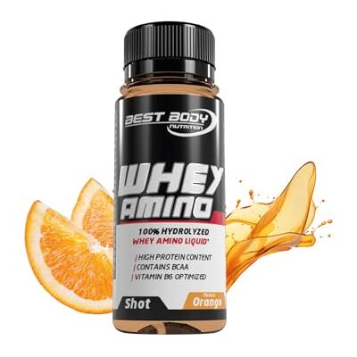 Best Body Nutrition – Whey Amino Shot Orange – 60 ml – Molkenproteinhydrolysat – 11 g Protein – BCAA – Vitamin B6 – trinkfertig – Aminosäuren für Fitness & Sport – Eiweiß – Regeneration Best Body Nutrition – Whey Amino Shot Orange – 60 ml – Molkenproteinhydrolysat – 11 g Protein – BCAA – Vitamin B6 – trinkfertig – Aminosäuren für Fitness & Sport – Eiweiß – Regeneration