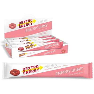 Dextro Energy Gums Strawberry Rhababer + Vitamins 8x45g (8er Pack) Dextro Energy Gums Strawberry Rhababer + Vitamins 8x45g (8er Pack)