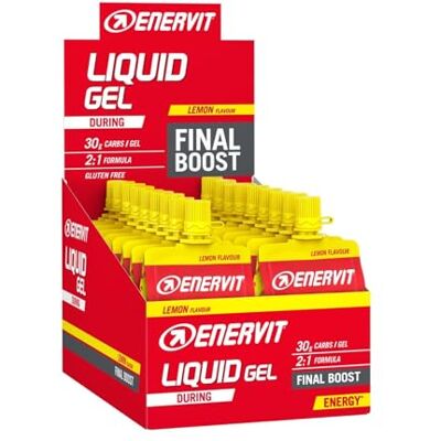 ENERVIT Liquid Gel Lemon – Energiegel auf Maltodextrinbasis, für High-Intensity-Training, 30 g Kohlenhydrate, Wiederverschließbar, Zitronengeschmack, Vegan, Fettfrei, Glutenfrei, 18 Packungen à 60 ml ENERVIT Liquid Gel Lemon – Energiegel auf Maltodextrinbasis, für High-Intensity-Training, 30 g Kohlenhydrate, Wiederverschließbar, Zitronengeschmack, Vegan, Fettfrei, Glutenfrei, 18 Packungen à 60 ml