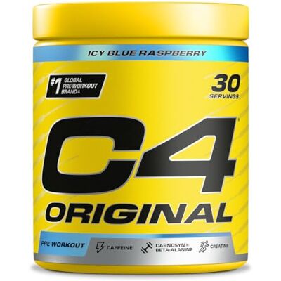 Cellucor C4 Original Pre-Workout-Booster Getränkepulver für Energy Drink 150 mg Koffein + Beta-Alanin + Kreatin-Monohydrat (Icy Blue Razz (Himbeere), 30 Portionen) Cellucor C4 Original Pre-Workout-Booster Getränkepulver für Energy Drink 150 mg Koffein + Beta-Alanin + Kreatin-Monohydrat (Icy Blue Razz (Himbeere), 30 Portionen)