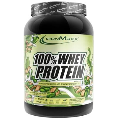 IronMaxx 100% Whey Protein Pulver 900g Cremige Pistazie Cremiger Eiweißshake mit BCAAs & EAAs High Protein, Low Carb & zuckerarm Ideal für Muskelaufbau & Fitness IronMaxx 100% Whey Protein Pulver 900g Cremige Pistazie Cremiger Eiweißshake mit BCAAs & EAAs High Protein, Low Carb & zuckerarm Ideal für Muskelaufbau & Fitness