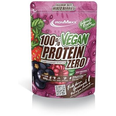 IronMaxx 100% Vegan Protein Zero Mixed Berries 500g Veganes Eiweißpulver ohne Zucker Low Carb Protein Shake, High Protein, laktosefrei, geeignet für Muskelaufbau & Diät IronMaxx 100% Vegan Protein Zero Mixed Berries 500g Veganes Eiweißpulver ohne Zucker Low Carb Protein Shake, High Protein, laktosefrei, geeignet für Muskelaufbau & Diät
