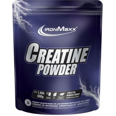 IronMaxx Creatine Powder 500 g Beutel 100% reines Kreatinmonohydrat Hochwertiges Creatine Pulver ohne Zusätze Vegan & geschmacksneutral IronMaxx Creatine Powder 500 g Beutel 100% reines Kreatinmonohydrat Hochwertiges Creatine Pulver ohne Zusätze Vegan & geschmacksneutral