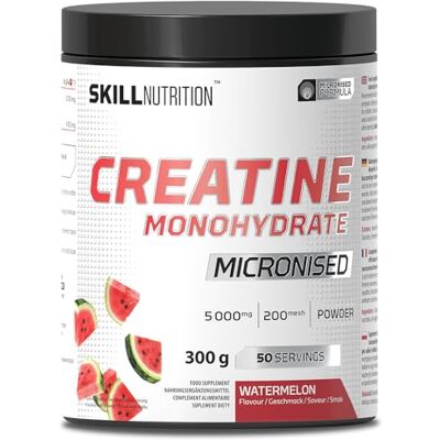 SKILL NUTRITION Creatine 300g Wassermelone Mikronisiertes Kreatinmonohydrat für verbesserte Bioverfügbarkeit und Leistung Unterstützt Kraft, Muskelwachstum Vegan, reine Formel SKILL NUTRITION Creatine 300g Wassermelone Mikronisiertes Kreatinmonohydrat für verbesserte Bioverfügbarkeit und Leistung Unterstützt Kraft, Muskelwachstum Vegan, reine Formel