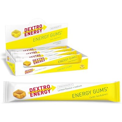 Dextro Energy Gums Lemon + Natrium 8x45g (8er Pack), High Carb Sport Gummies zur schnellen Kohlenhydrate Versorgung Dextro Energy Gums Lemon + Natrium 8x45g (8er Pack), High Carb Sport Gummies zur schnellen Kohlenhydrate Versorgung