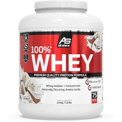 All Stars 100% Whey Protein Pulver 2270g Coconut All Stars 100% Whey Protein Pulver 2270g Coconut