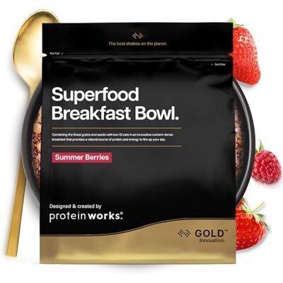 THE PROTEIN WORKS Protein Works Superfood Frühstück Gold, Sommerbeeren, 600g Preisgekrönte Cerealien, Protein-Müsli, Nährstoffreich mit Körnern, Samen & Hafer, Ballaststoffreich, 10 Portionen THE PROTEIN WORKS Protein Works Superfood Frühstück Gold, Sommerbeeren, 600g Preisgekrönte Cerealien, Protein-Müsli, Nährstoffreich mit Körnern, Samen & Hafer, Ballaststoffreich, 10 Portionen