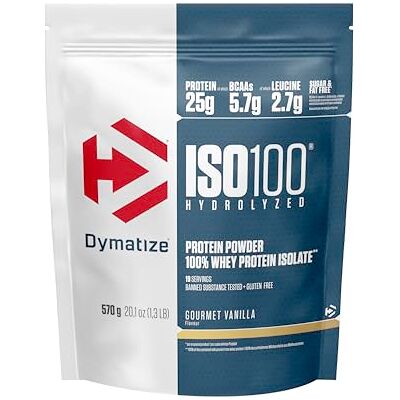 Dymatize ISO 100 Hydrolyzed Gourmet Vanilla 570g Whey Protein Hydrolysate + Isolat Pulver Dymatize ISO 100 Hydrolyzed Gourmet Vanilla 570g Whey Protein Hydrolysate + Isolat Pulver