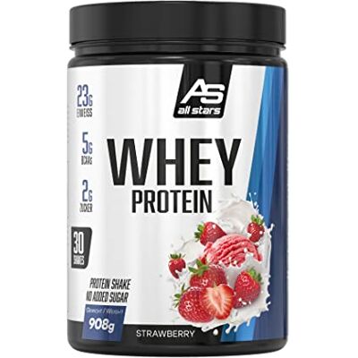 All Stars 100% Whey Protein Pulver 908g Strawberry All Stars 100% Whey Protein Pulver 908g Strawberry