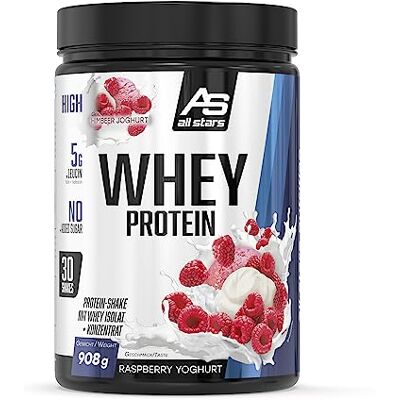 All Stars 100% Whey Protein Pulver 400g Raspberry Yoghurt All Stars 100% Whey Protein Pulver 400g Raspberry Yoghurt