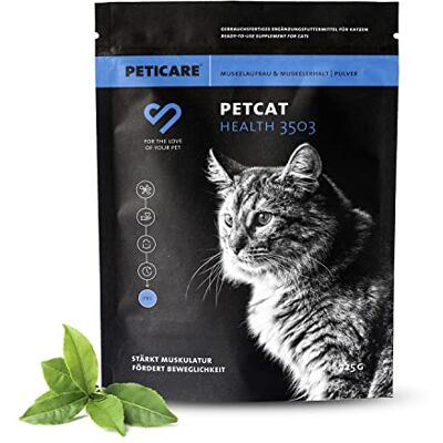 Peticare Muskelaufbau Muskelerhalt Pulver für Katzen Mit essenziellen Aminosäuren, Kollagen stärkt Muskeln, entlastet Gelenke Hohe Akzeptanz natürliches Ergänzungsfutter petCat Health 3503 Peticare Muskelaufbau Muskelerhalt Pulver für Katzen Mit essenziellen Aminosäuren, Kollagen stärkt Muskeln, entlastet Gelenke Hohe Akzeptanz natürliches Ergänzungsfutter petCat Health 3503