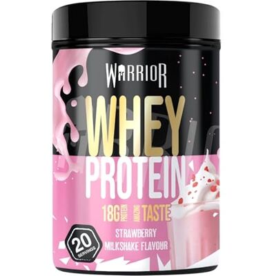 Warrior Whey Protein Pulver 500 g, 20 Portionen – Proteinpulver Shake mit Whey Konzentrat, Eiweißpulver für Muskelaufbau & Regeneration, Low Carb Glutenfrei – Erdbeer-Milchshake Warrior Whey Protein Pulver 500 g, 20 Portionen – Proteinpulver Shake mit Whey Konzentrat, Eiweißpulver für Muskelaufbau & Regeneration, Low Carb Glutenfrei – Erdbeer-Milchshake