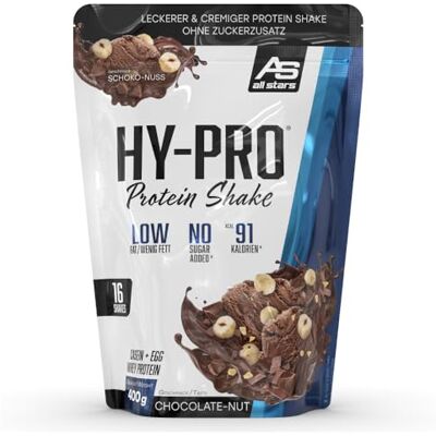 All Stars Hy-Pro Whey Protein Pulver ohne Zucker 400g Schoko-Nuss All Stars Hy-Pro Whey Protein Pulver ohne Zucker 400g Schoko-Nuss