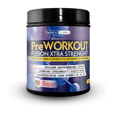 Healthy Fusion Pre Workout Xtra Strength Pre-Workout Pulver mit Kreatin & BCAA Beta-Alanin, Koffein, Taurin & Arginin Energie, Kraft & Ausdauer Trainingsbooster für hohe Leistung 300 g Healthy Fusion Pre Workout Xtra Strength Pre-Workout Pulver mit Kreatin & BCAA Beta-Alanin, Koffein, Taurin & Arginin Energie, Kraft & Ausdauer Trainingsbooster für hohe Leistung 300 g
