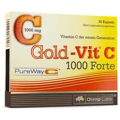 Olimp Labs - Gold-Vit C 1000 Forte. Nahrungsergänzungsmittel in Kapselform mit Vitamin C der neuen Generation PureWay-C™, einen Komplex von L-Ascorbinsäure und Zitrus-Bioflavonoide (30 Kapseln) Olimp Labs - Gold-Vit C 1000 Forte. Nahrungsergänzungsmittel in Kapselform mit Vitamin C der neuen Generation PureWay-C™, einen Komplex von L-Ascorbinsäure und Zitrus-Bioflavonoide (30 Kapseln)
