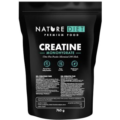 Nature Diet Kreatin Monohydrat Pulver, 765 g, 225 Portionen, 100% Reines Nature Diet Kreatin Monohydrat Pulver, 765 g, 225 Portionen, 100% Reines