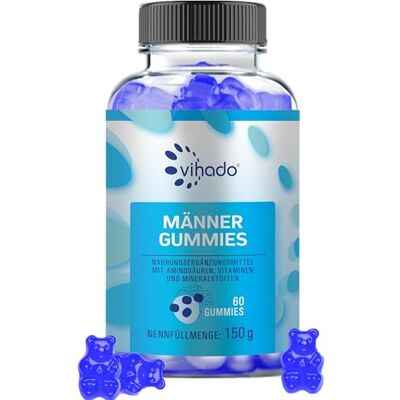 Vihado blaue Männer Gummies Extra starke sofort Rezeptur hochdosiert mit L-Arginin, L-Glutathion, L-Glutamin, 60 Gummies Vihado blaue Männer Gummies Extra starke sofort Rezeptur hochdosiert mit L-Arginin, L-Glutathion, L-Glutamin, 60 Gummies