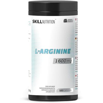 SKILL NUTRITION L-Arginin 1600 mg 60 Vegane Kapseln Hochdosierte Aminosäure mit hoher Bioverfügbarkeit Reinste Formel ohne Zusätze Vegan, Koscher & Halal Nahrungsergänzungsmittel SKILL NUTRITION L-Arginin 1600 mg 60 Vegane Kapseln Hochdosierte Aminosäure mit hoher Bioverfügbarkeit Reinste Formel ohne Zusätze Vegan, Koscher & Halal Nahrungsergänzungsmittel