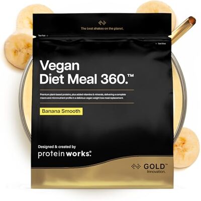 THE PROTEIN WORKS Protein Works Vegan Diet Meal 360 Gold, Banana Smooth, 500g Veganer Protein-Mahlzeitenersatz-Shake, Abnehmen Shake, unterstützt gesundes Abnehmen, Vollwertige Ernährung, Omega 3 THE PROTEIN WORKS Protein Works Vegan Diet Meal 360 Gold, Banana Smooth, 500g Veganer Protein-Mahlzeitenersatz-Shake, Abnehmen Shake, unterstützt gesundes Abnehmen, Vollwertige Ernährung, Omega 3