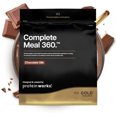 THE PROTEIN WORKS Protein Works Complete Meal 360 Gold, Chocolate Silk, 5 Portionen, 500g Mahlzeitenersatz Shake, Abnehmen Shake, Vollwertige Ernährung, 165 Vorteile, 24 Vitamine & Mineralstoffe, Omega 3 THE PROTEIN WORKS Protein Works Complete Meal 360 Gold, Chocolate Silk, 5 Portionen, 500g Mahlzeitenersatz Shake, Abnehmen Shake, Vollwertige Ernährung, 165 Vorteile, 24 Vitamine & Mineralstoffe, Omega 3