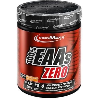 IronMaxx 100% EAAs Zero Peach Ice Tea 500 g Dose Veganes EAA Pulver mit allen essentiellen Aminosäuren Zuckerfreies Instantpulver Für Sport & Alltag IronMaxx 100% EAAs Zero Peach Ice Tea 500 g Dose Veganes EAA Pulver mit allen essentiellen Aminosäuren Zuckerfreies Instantpulver Für Sport & Alltag