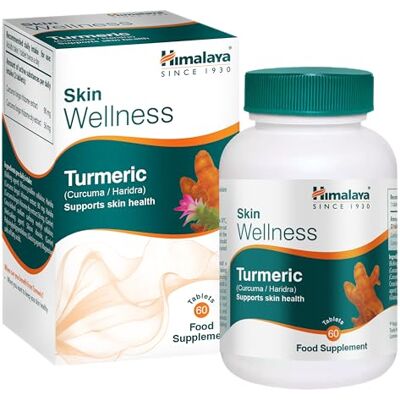 Himalaya Skin Wellness Kurkuma Tabletten x 60 (30-Tage-Vorrat) – Natürliche Kurkuma-Nahrungsergänzung für strahlende Hautgesundheit – Vegan, Pflanzlich – Ayurveda Kräuterformel von Wellness Himalaya Skin Wellness Kurkuma Tabletten x 60 (30-Tage-Vorrat) – Natürliche Kurkuma-Nahrungsergänzung für strahlende Hautgesundheit – Vegan, Pflanzlich – Ayurveda Kräuterformel von Wellness