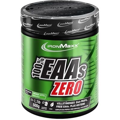 IronMaxx 100% EAAs Apple 500g EAAs Pulver hochdosiert, Vegan und zuckerfrei, 8 essentielle Aminosäuren zur Ergänzung deiner Sporternährung IronMaxx 100% EAAs Apple 500g EAAs Pulver hochdosiert, Vegan und zuckerfrei, 8 essentielle Aminosäuren zur Ergänzung deiner Sporternährung