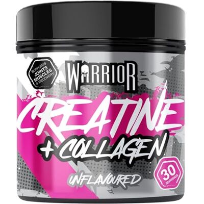 Warrior Kreatin Monohydrat + Kollagen Pulver 270 g, 30 Portionen – Creatin mit hydrolysierten Kollagenpeptiden für Frauen, Booty Builder, Hautstraffung, Haare, Nägel & Gelenke – Geschmacksneutral Warrior Kreatin Monohydrat + Kollagen Pulver 270 g, 30 Portionen – Creatin mit hydrolysierten Kollagenpeptiden für Frauen, Booty Builder, Hautstraffung, Haare, Nägel & Gelenke – Geschmacksneutral