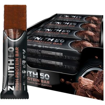 IronMaxx Zenith 50 High Protein Bar Brownie Chocolate Crisp 16x45g Eiweißriegel mit 50% Protein Low Sugar Snack mit cremiger Umhüllung High Proteinriegel für Muskelaufbau, Diät & Fitness IronMaxx Zenith 50 High Protein Bar Brownie Chocolate Crisp 16x45g Eiweißriegel mit 50% Protein Low Sugar Snack mit cremiger Umhüllung High Proteinriegel für Muskelaufbau, Diät & Fitness