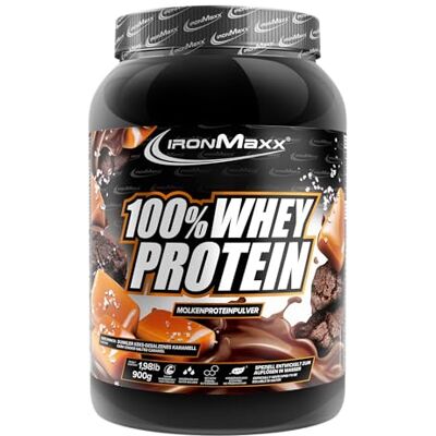 IronMaxx 100% Whey Protein Pulver 900g Dark Cookie Salted Caramel Cremiger Eiweißshake mit BCAAs & EAAs High Protein, Low Carb & zuckerarm Ideal für Muskelaufbau & Fitness IronMaxx 100% Whey Protein Pulver 900g Dark Cookie Salted Caramel Cremiger Eiweißshake mit BCAAs & EAAs High Protein, Low Carb & zuckerarm Ideal für Muskelaufbau & Fitness
