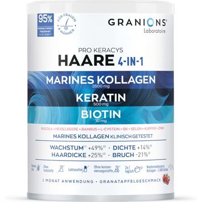 Granions Kollagen Pulver Haare Biotin Zink Selen Vitamin C 300g Pro Keracys Kollagenpulver Für Haare, Haut Und Nägel Hochdosiert Mit Biotin, Zink, Selen, Vitamin C & Keratin Granions Kollagen Pulver Haare Biotin Zink Selen Vitamin C 300g Pro Keracys Kollagenpulver Für Haare, Haut Und Nägel Hochdosiert Mit Biotin, Zink, Selen, Vitamin C & Keratin