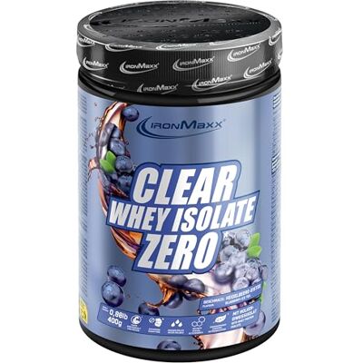 IronMaxx Clear Whey Isolate Zero Blueberry Ice Tea 400g Dose Klares Molkenprotein-Isolat ohne Zucker Laktosefreies Clear Protein Protein Limonade mit fruchtig-erfrischendem Geschmack IronMaxx Clear Whey Isolate Zero Blueberry Ice Tea 400g Dose Klares Molkenprotein-Isolat ohne Zucker Laktosefreies Clear Protein Protein Limonade mit fruchtig-erfrischendem Geschmack
