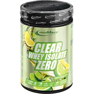 IronMaxx Clear Whey Isolate Zero Lemon Lime 400g Dose Klares Molkenprotein-Isolat ohne Zucker Laktosefreies Clear Protein Protein Limonade mit fruchtig-erfrischendem Geschmack IronMaxx Clear Whey Isolate Zero Lemon Lime 400g Dose Klares Molkenprotein-Isolat ohne Zucker Laktosefreies Clear Protein Protein Limonade mit fruchtig-erfrischendem Geschmack