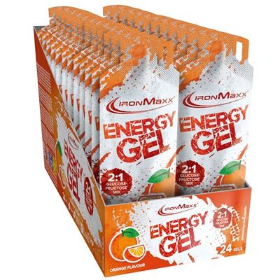 IronMaxx ® Energy Gel – Orange 24x67ml Mit 25g Kohlenhydraten & 200mg Natrium pro Portion Ideal bei intensiver körperlicher Belastung Praktisch für unterwegs IronMaxx ® Energy Gel – Orange 24x67ml Mit 25g Kohlenhydraten & 200mg Natrium pro Portion Ideal bei intensiver körperlicher Belastung Praktisch für unterwegs