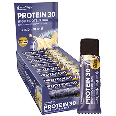 IronMaxx Protein 30 Proteinriegel, Geschmack Blueberry Cheesecake, 24x 35 g (24er Pack) IronMaxx Protein 30 Proteinriegel, Geschmack Blueberry Cheesecake, 24x 35 g (24er Pack)