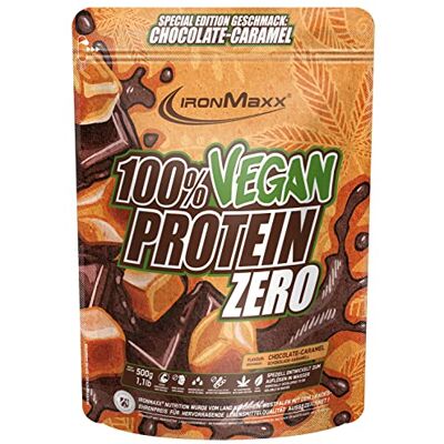 IronMaxx 100% Vegan Protein Zero Chocolate-Caramel 500g Veganes Eiweißpulver ohne Zucker Low Carb Protein Shake, High Protein, laktosefrei, geeignet für Muskelaufbau & Diät IronMaxx 100% Vegan Protein Zero Chocolate-Caramel 500g Veganes Eiweißpulver ohne Zucker Low Carb Protein Shake, High Protein, laktosefrei, geeignet für Muskelaufbau & Diät